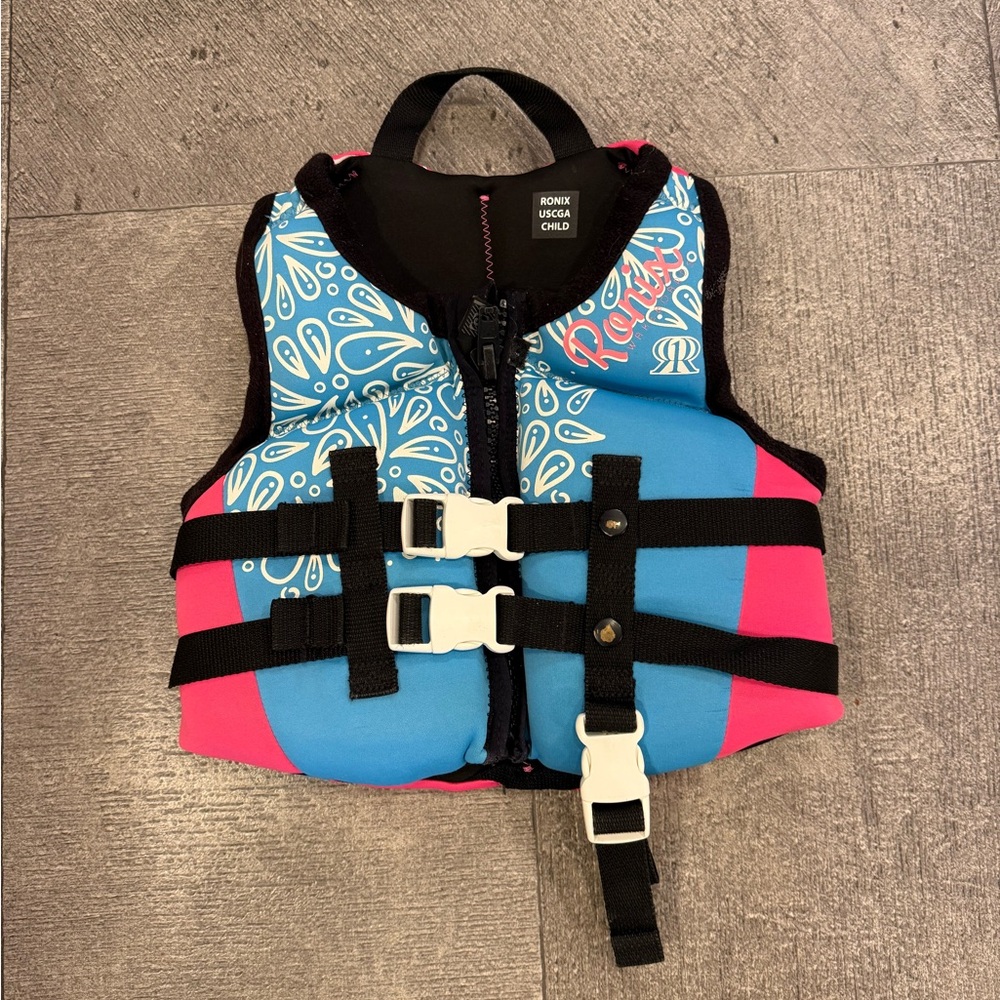 Blue and Pink Child's Life Vest